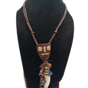 Handmade Unisex Shaman Necklace - Macramé Thread Art from the Andean Mountains o